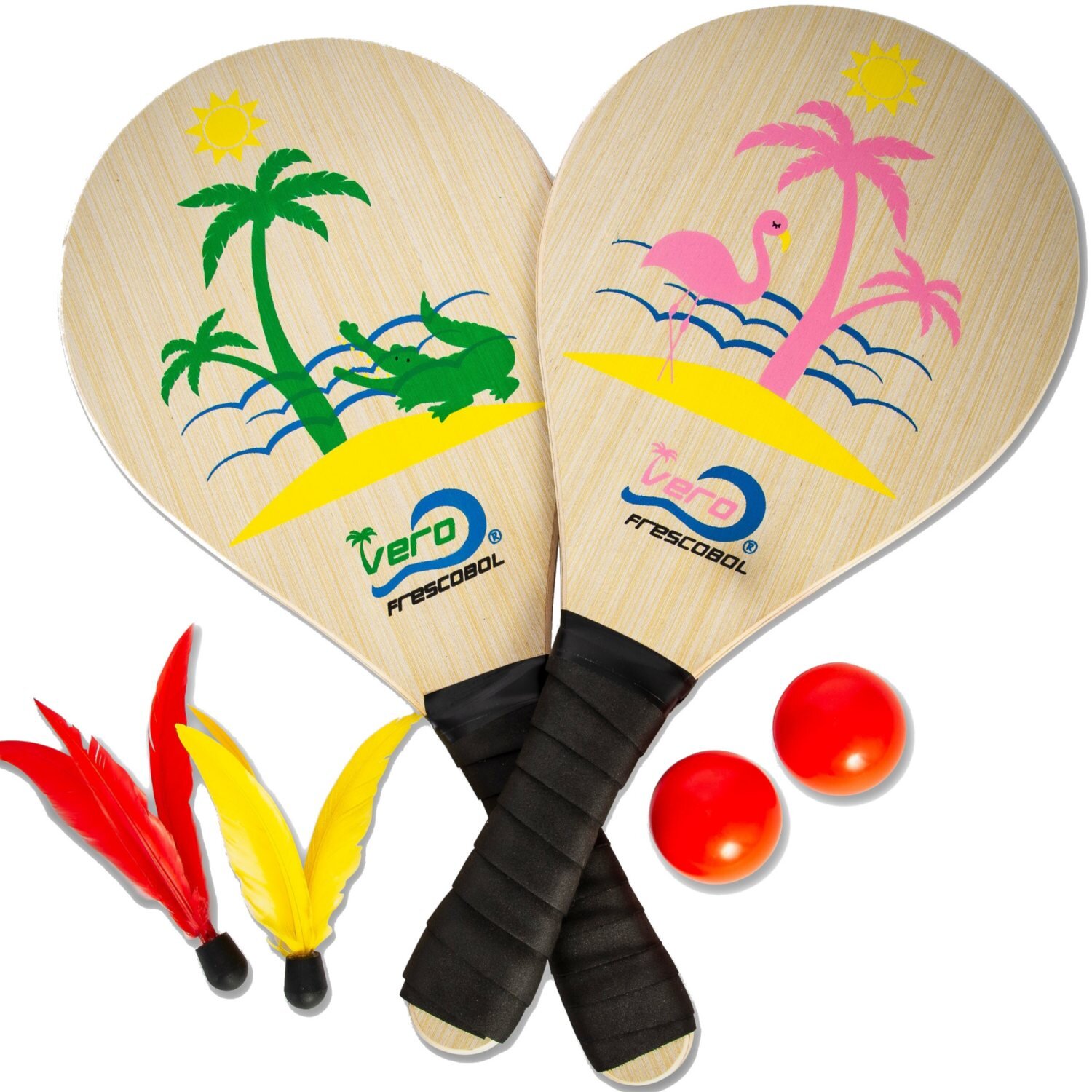 Vero Frescobol Florida Gator Flamingo Beach Paddleball Starter Set ...