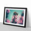 Bee On A Purple Flower - Single Picture Frame Painting-55544103-55544104