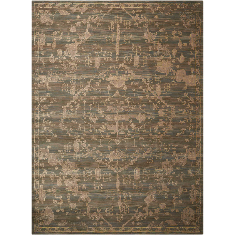 Tapis éclectique brun Dewitt, Rectangle 8 pi 6 po x 11 pi 6 po