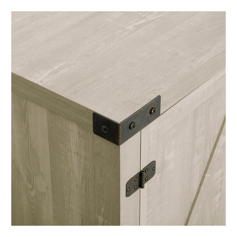 Meuble télé pour téléviseur de 65 po ou moins Farmhouse Barn Door, Gris Pierre
