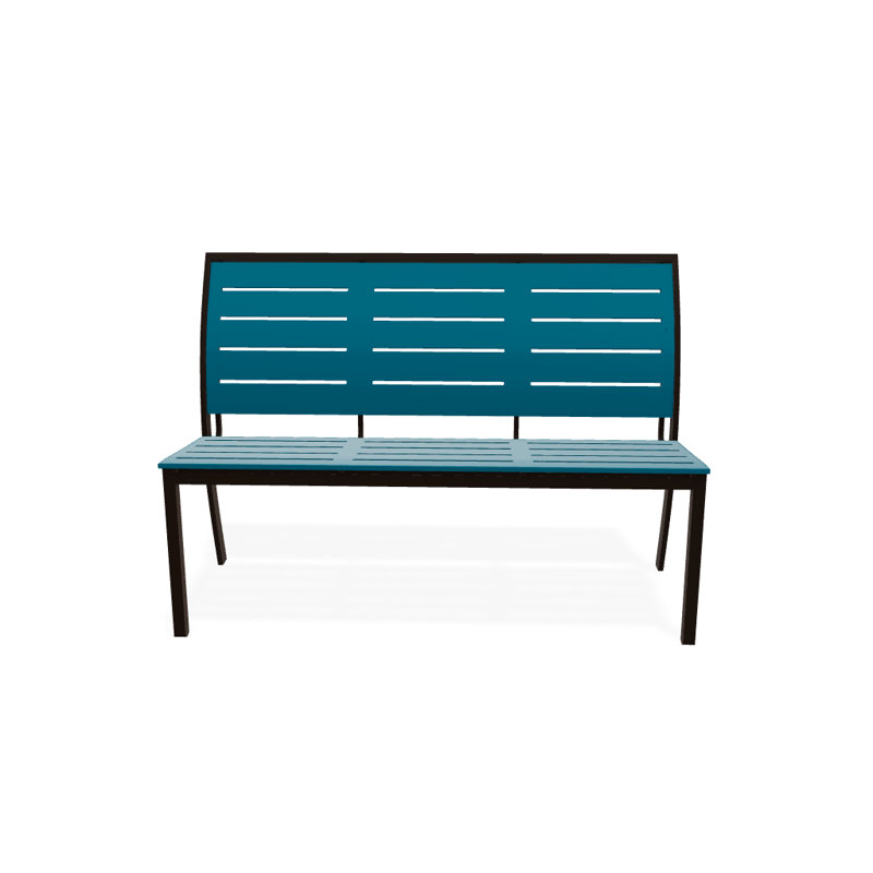 Banc de parc empilable aluminium Bazza, Aqua PQ0, Kona texturé