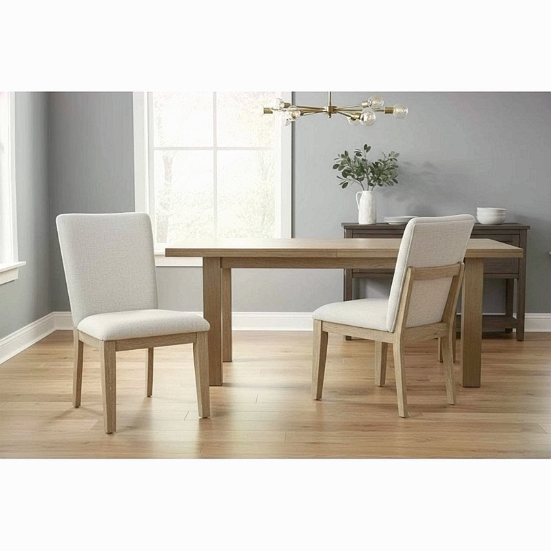 Ensemble de 2 chaises de salle à manger rembourrées au fini chêne clair