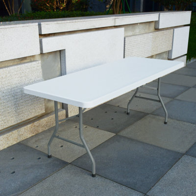 72 Inch 6ft Commercial Banquet Solid Non-folding Tabletop Rectangle Plastic Folding Table For Party Event 