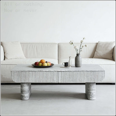 Table basse Mid-Century moderne avec tiroir cannelé