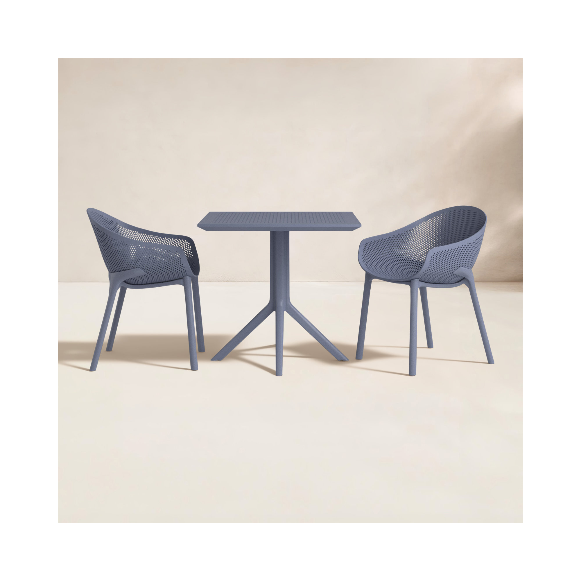 Farrah Square 2 - Person Bistro Set, Dark Gray