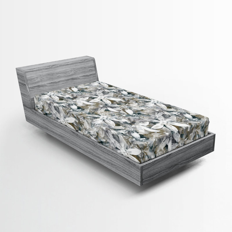 Drap-housse rustique Ambesonne, Twin Fitted Sheet, Brun ardoise , gris pâle / abstrait