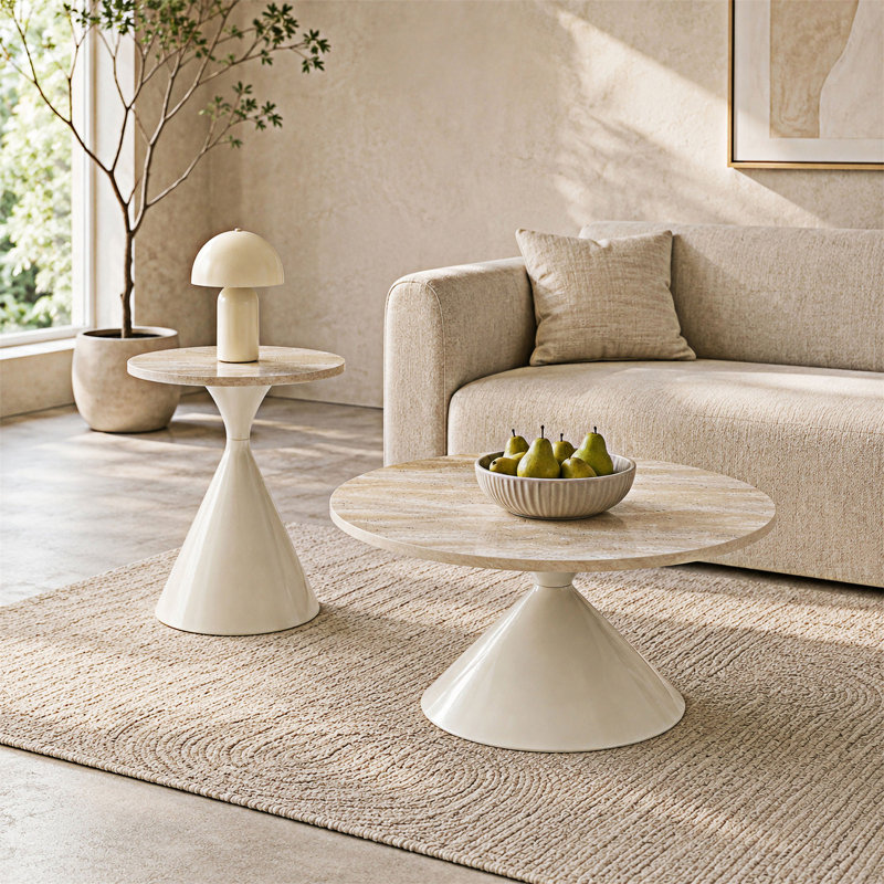 Ensemble de 2 tables basses, Blanc