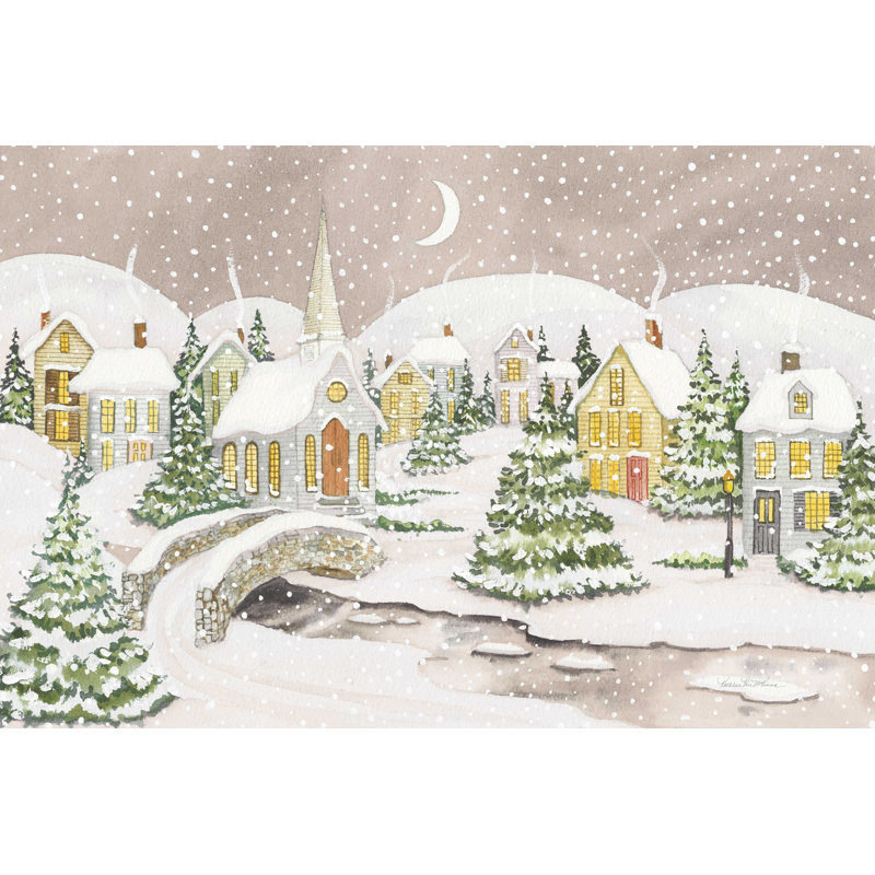 All All Calm All Is Bright Light - peinture sur toile tendue, H 8 po x l 12 po, Non, Toile tendue
