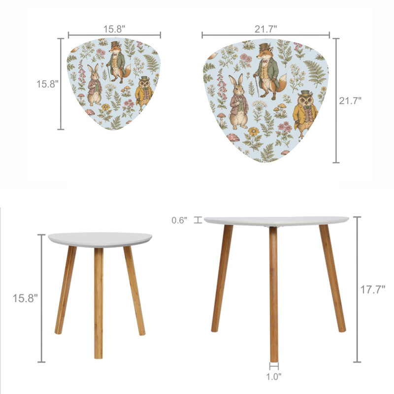 Ensemble de 2 tables basses gigognes Triangle