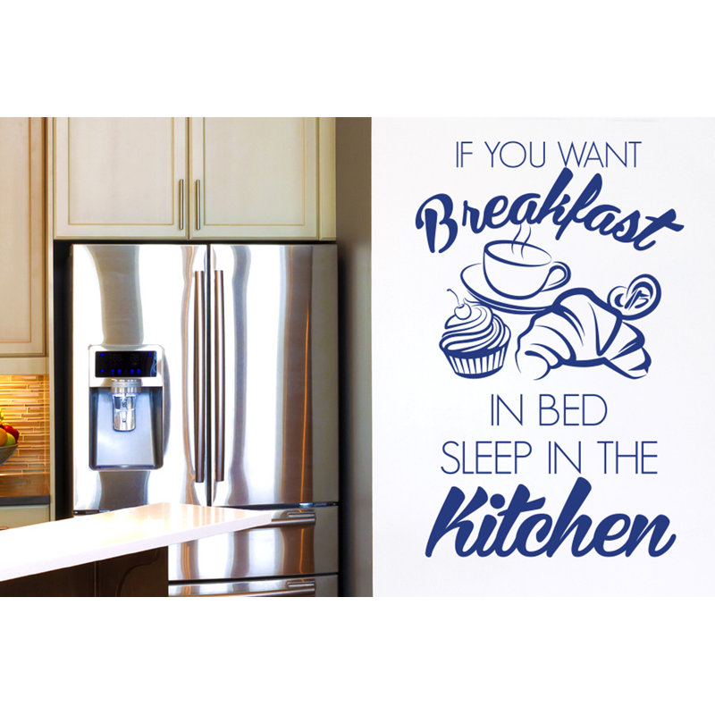 Food & Beverage Non-Wall Damaging Wall Decal, Dark Blue