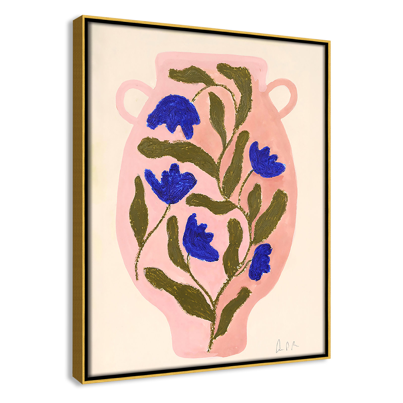 Vase No. 01 Print by Camilla Bergqvist, 15.5" H x 12.5" W, Gold