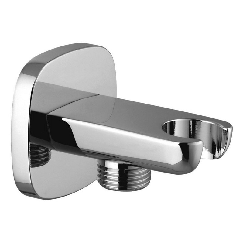 Saxon Brass Shower Elbow with Wall Bracket