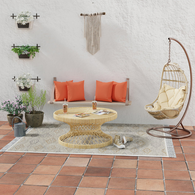 Sunbrella Outdoor Throw Pillow, Canvas Melon Sunbrella® Canvas, 16" H x 16" W