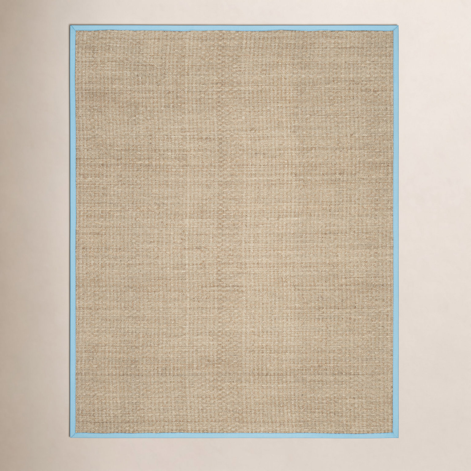 Natural Turquoise Bamboo Seagrass Rug, Rectangle 3' x 5'