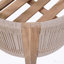 Chaise de salle à manger d'extérieur en bois, corde beige avec coussin beige, ensemble de 2