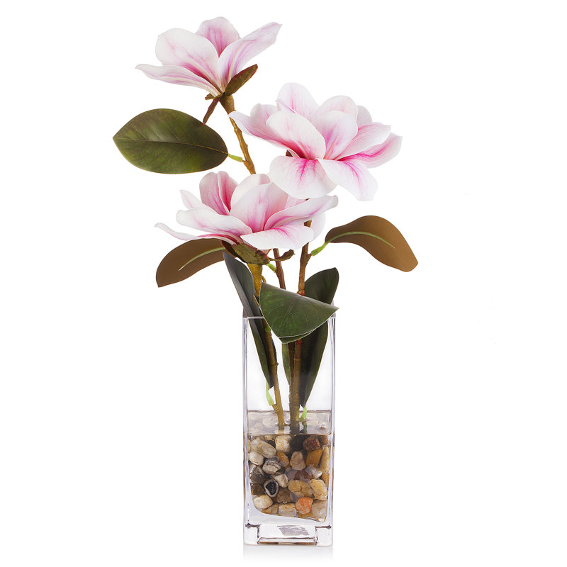 Magnolia Arrangement in Vase, Pink