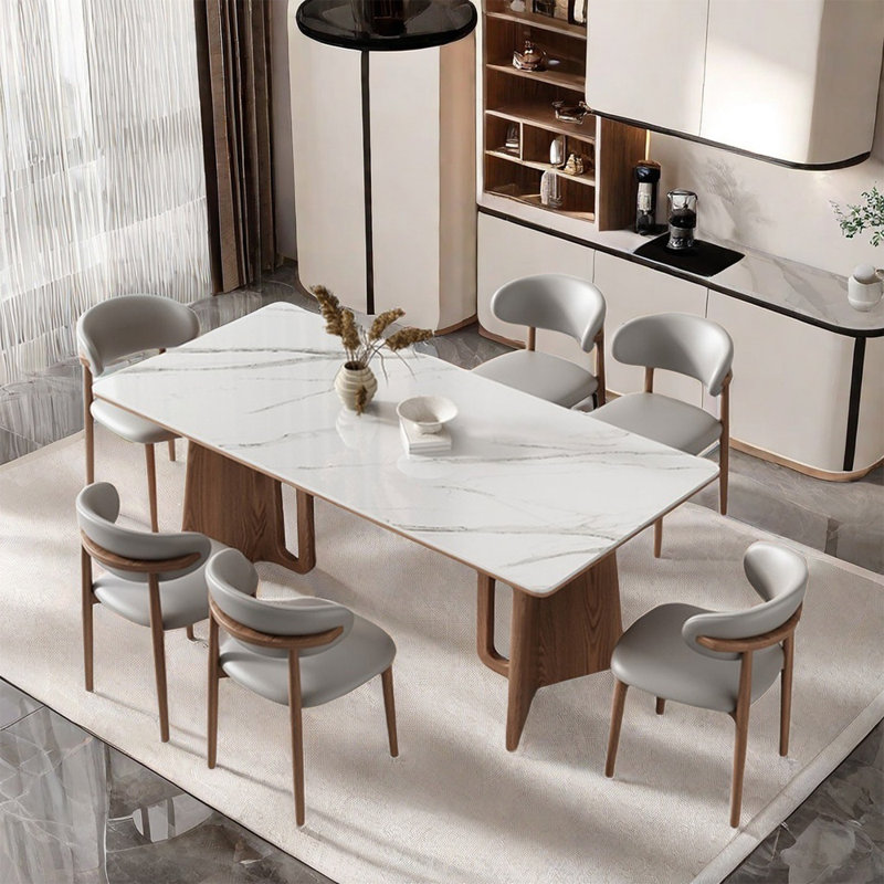Modern rectangular fashion dining table sets, 30.3"H x 70.9"L x 35.4"W