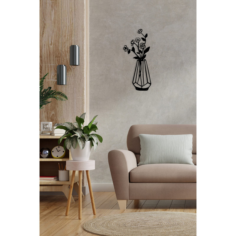 Decorative Metal Wall Accessory, Black, 3.9 x 15.7 inches | 100% Metal Construction, Thickness: 0.08 inches | Stylish Home Decor for Living Room, Bedroom & Office | Durable & Eye-Catching Design