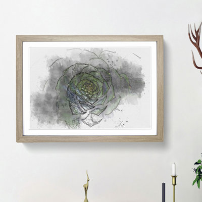 Dark Green Succulent Plant in Abstract - Picture Frame Graphic Art Print
