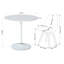 Ensemble de 5 tables de salle à manger rondes et 4 chaises en plastique (blanc et gris)-1045400520