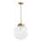 1-Light Ribbed Glass Globe Pendant