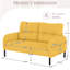 Double velours côtelé avec support ergonomique, rangement latéral pour les télécommandes, éponge haute densité, grand salon, mousse douce de couleur jaune, petits articles, chambre à coucher adaptée