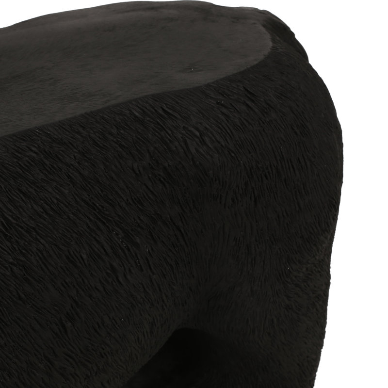 Banc d'extérieur en béton avec ours - noir mat, sans assemblage, l 32,1 po x P 11,4 po, H 16,26 po noir