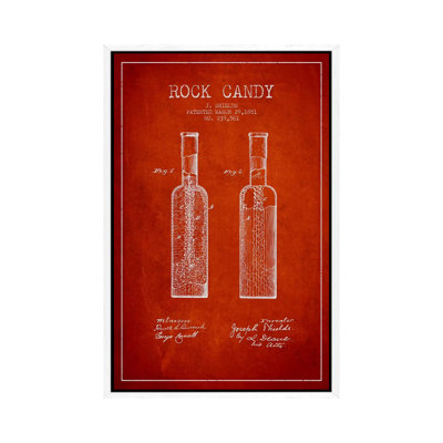 Rock Candy Red Patent Blueprint by Aged Pixel - Gallery-Wrapped Canvas Giclée on Canvas
