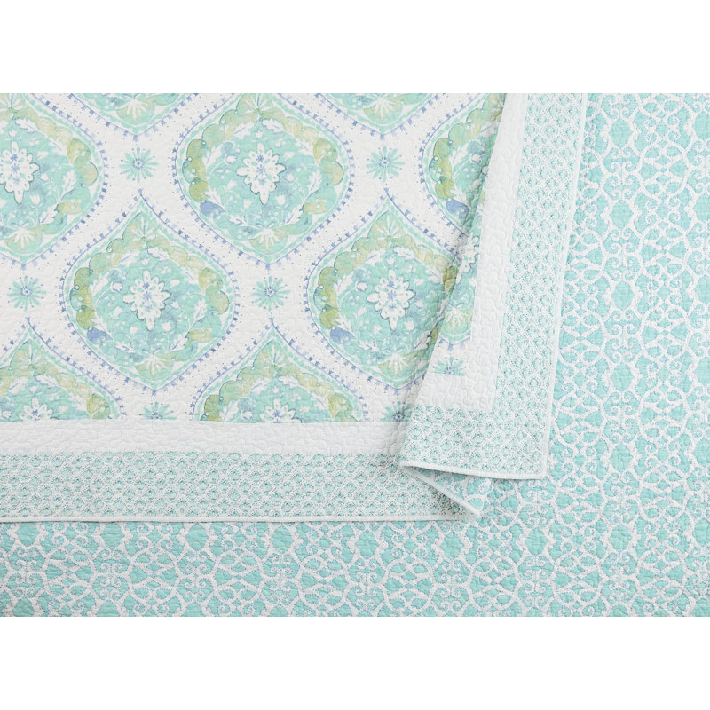 Bohemian Breeze 3-Piece 100% Cotton Reversible Quilt Set, Full/Queen Quilt + 2 Shams