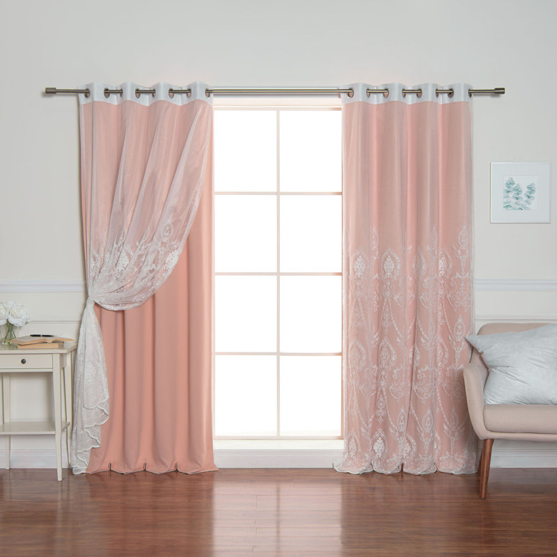 Portishead Room Darkening Curtain, 52" W x 84" L, Blush