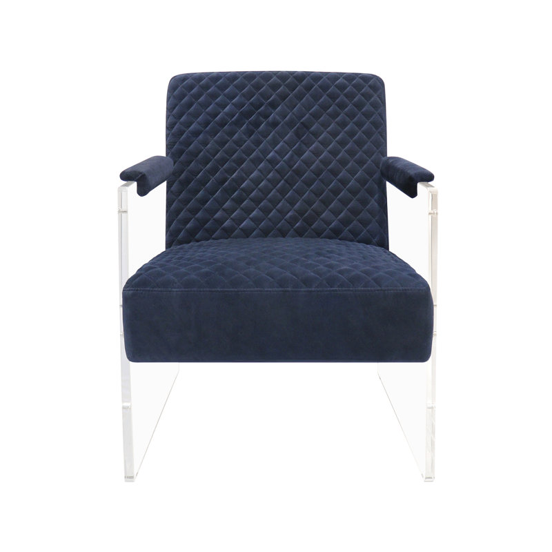 Tribecca 24" Wide Velvet Armchair, Navy Velvet