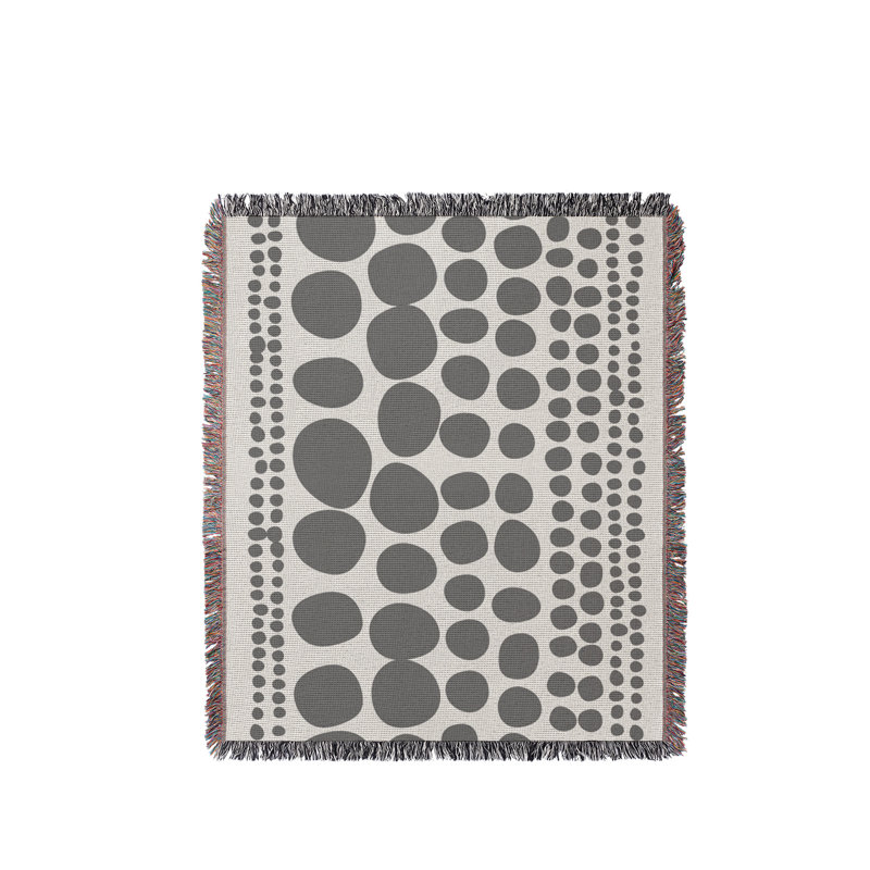Jeté en coton Ajani, Gris, 50x60