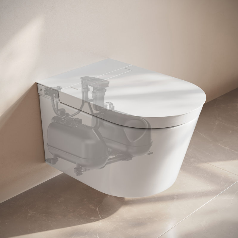 Hugo H Wall-Hung Toilet in Glossy White with 2x6 Supporting Frame