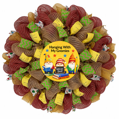 Couronne de gnome Fall Back To School