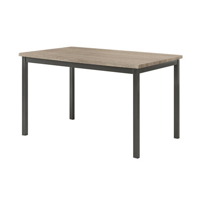 Kamdon Solid Wood Top Metal Base Dining Table