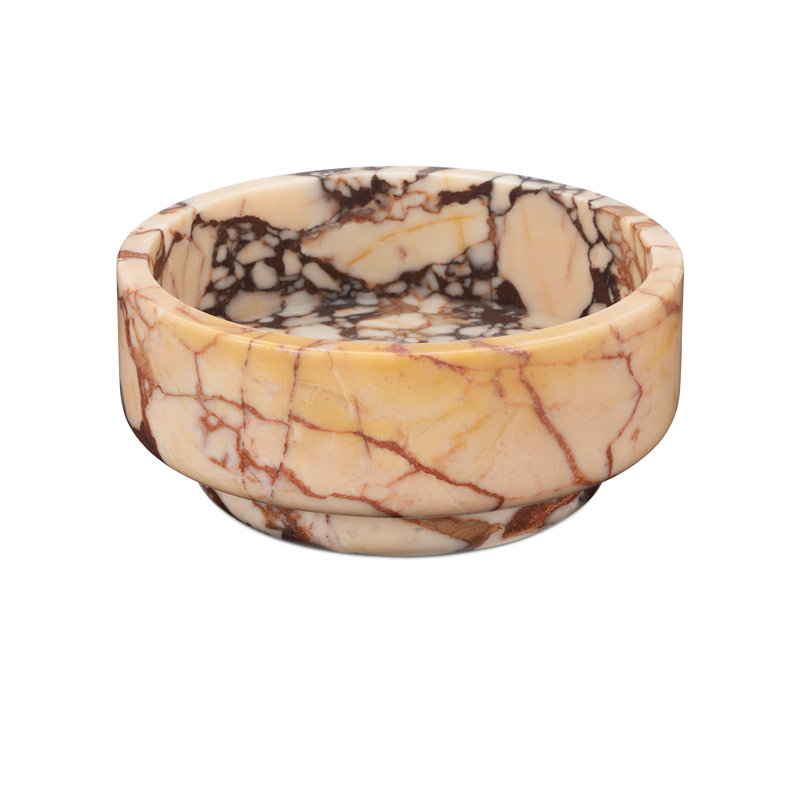 Digby Handmade Purple Breccia Decorative Bowl, 3.5" H x 8" W x 8" D