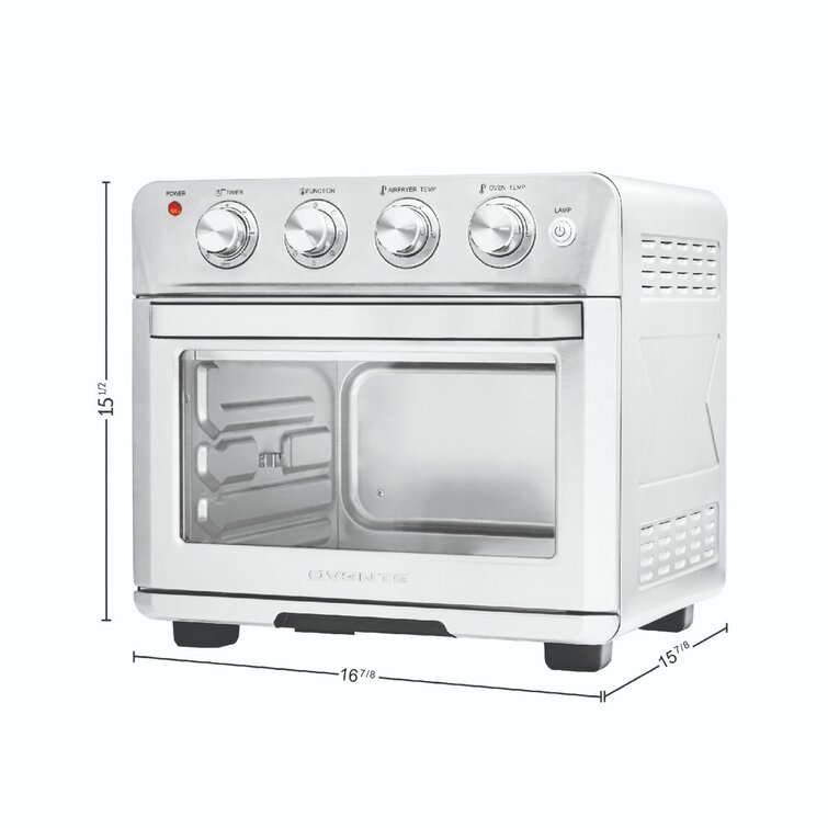 Ovente Air Fryer Toaster Oven Combo 26 Quart, Silver OFM2025BR