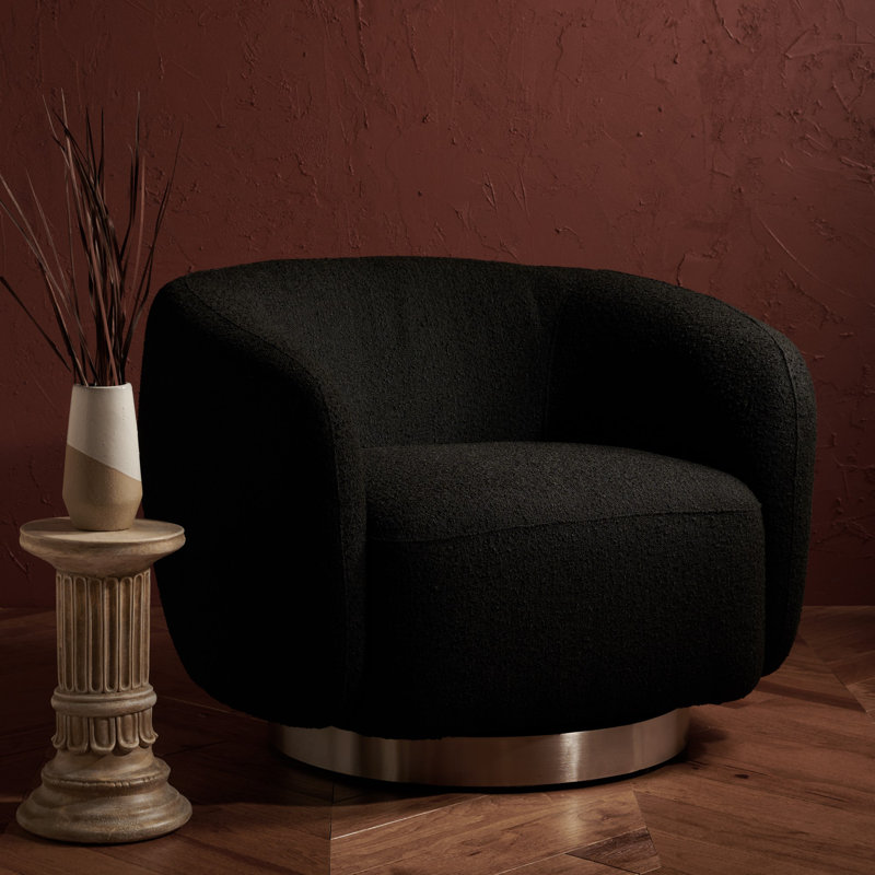 Fauteuil pivotant l 38,1 po Taiquan, Polyester noir