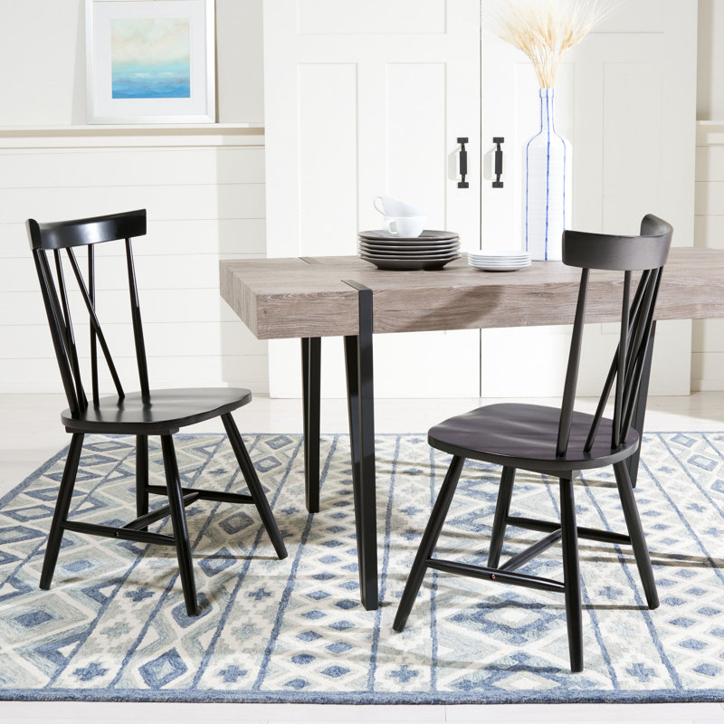Porschia Cross Back Side Chair, Black