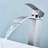 Single Handle Waterfall High Arc Bathroom Sink Faucet with Deck Plate in Brushed Nickel-117227325