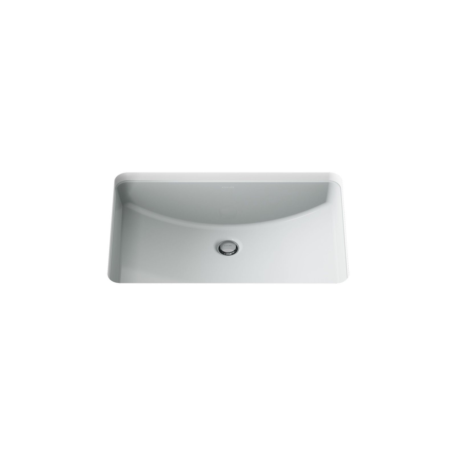Ladena Vitreous China Rectangular Undermount Bathroom Sink with Overflow, Ice Gray