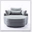 Grande chaise ronde avec rangement en tissu de lin pour le salon de l'hôtel avec coussins