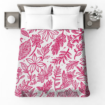 Couvre-lit matelassé Red Botanical Illustration