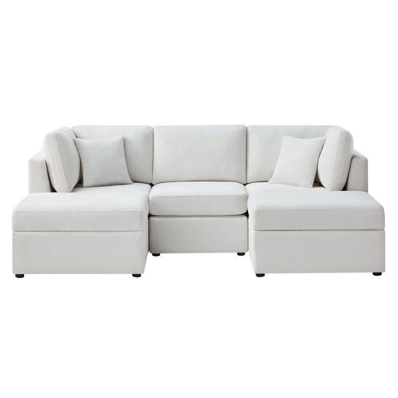 Mchargue Chandler 5-Piece XL Chofa, Ivory Polyester