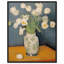 Fleurs blanches dans un vase, art rétro sur toile par Art Remedy-104314155-104314163