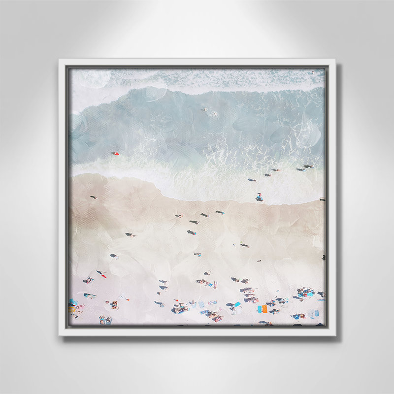 «Beaching Out I» par Milli Villa, H 13,5 po x l 13,5 po, Blanc