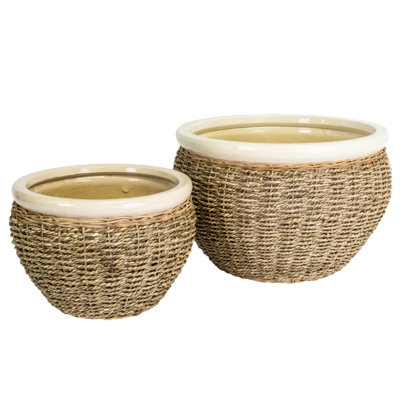 Seagrass Pot Cover - Natural - Nested set of 2