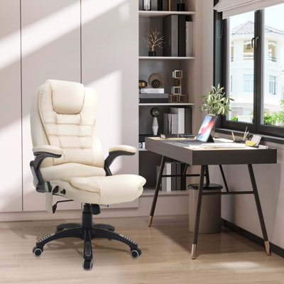 HOMCOM 6-Point Massage Office Chair Heated Seat High Back PU Leather