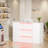 Corwynn 63'' W Rectangular Wood Reception Desk With Drawers And Cabinet, with LED Lights