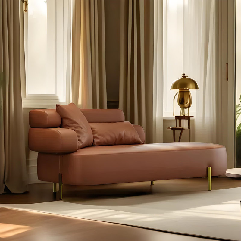 Chaise longue paresseuse à la fois simple et créative, Orange, Orienté à gauche (vu de face)